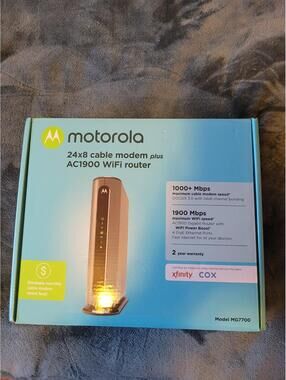 Motorola MG7700 24x8 Cable Modem plus AC1900 WiFi Router